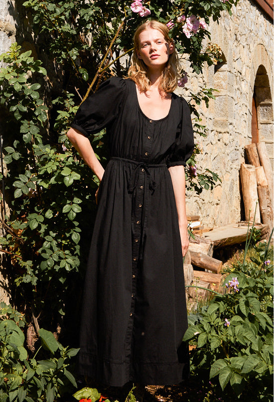 Albertine Black Cotton Dress