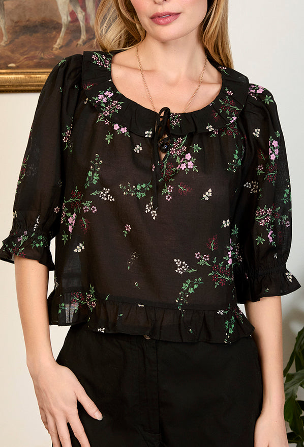 Thora Top Wildflower Print Cotton Voile