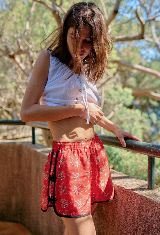 Bibbi Red Begonia Silk Short