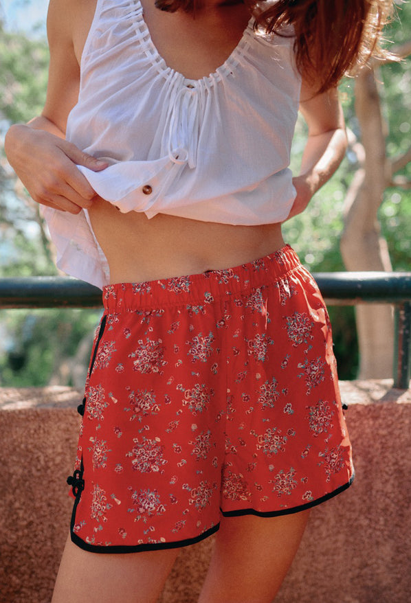 Bibbi Red Begonia Silk Short