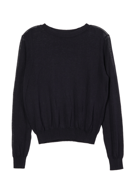 Lacerta Black Sheer Pullover Sweater