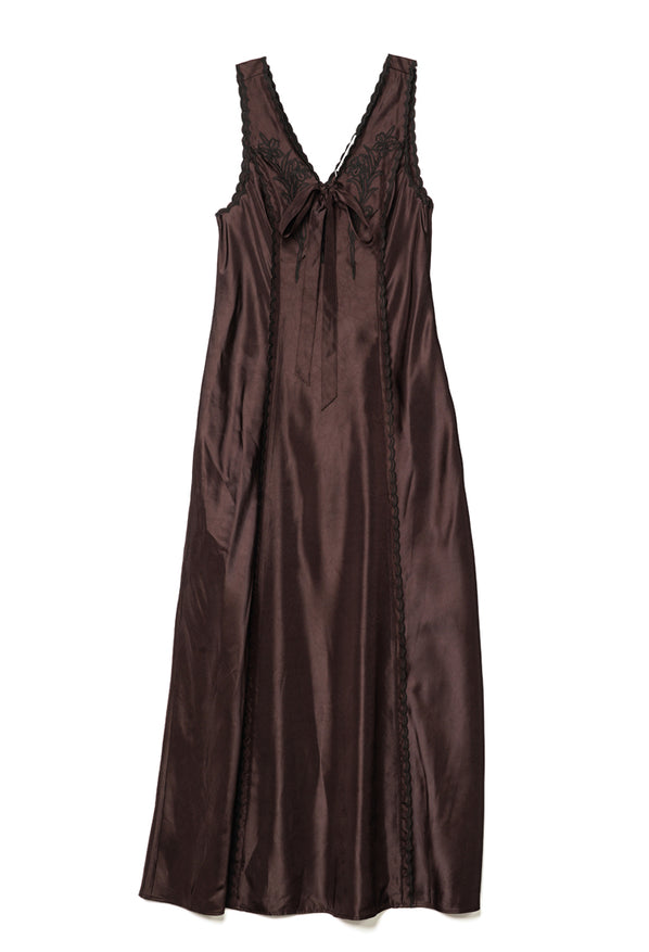 Serena Brown Satin Dress