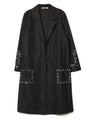Olympe Embellished Cotton Coat Black
