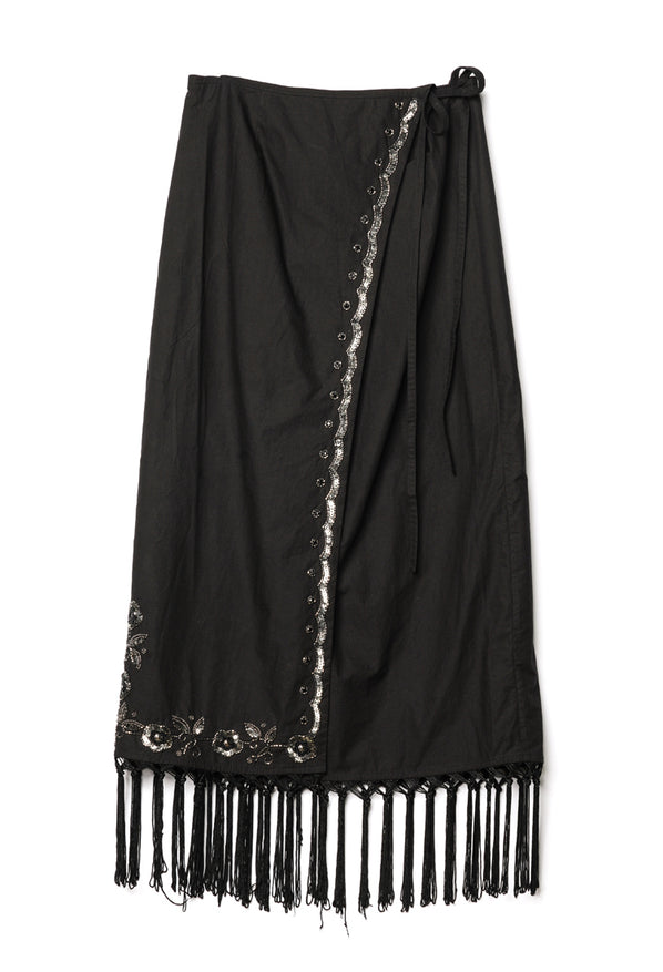 Seraphine Embellished Cotton Fringe Skirt