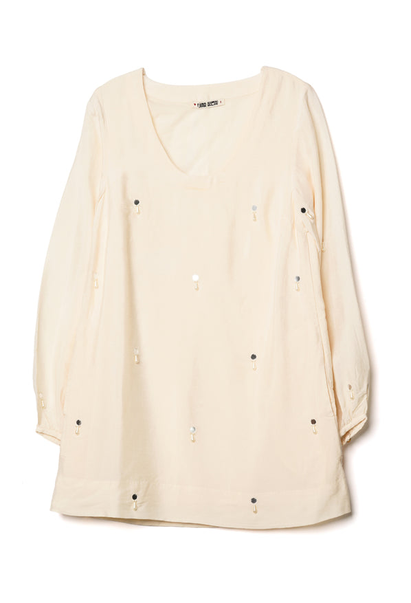 Mirey Ivory Dupioni Dress