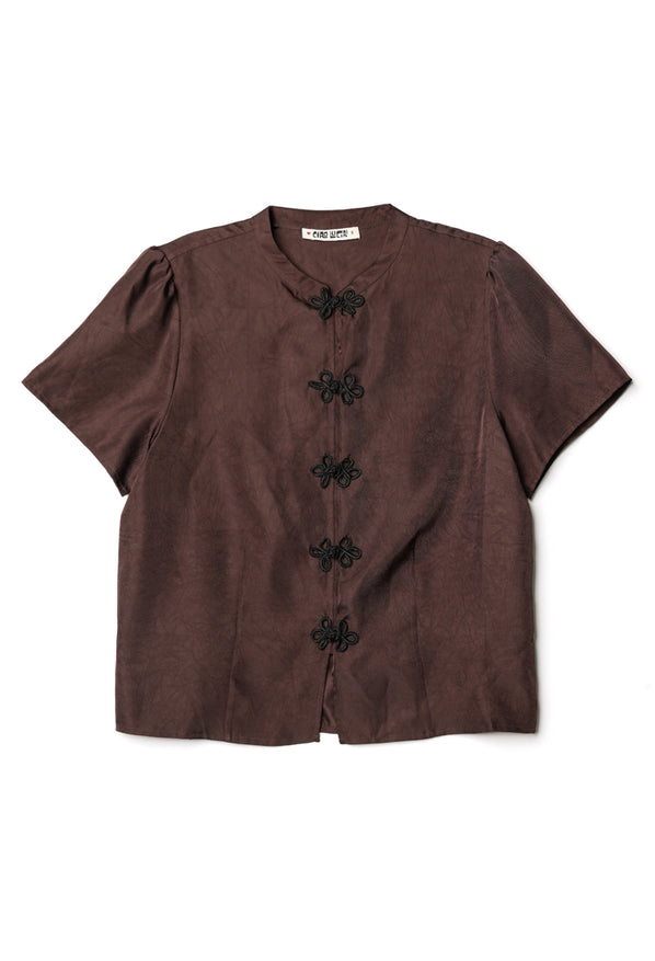 Lousia Brown Satin Top