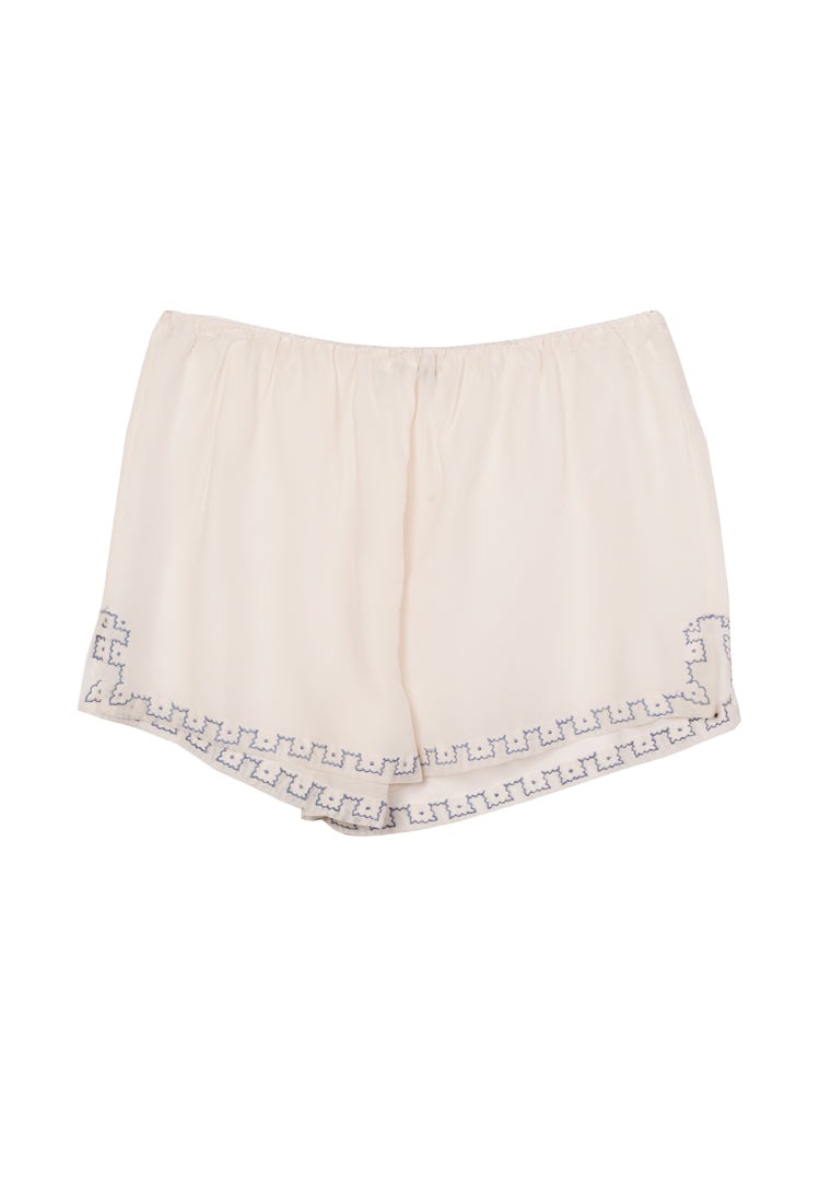 Dito Ivory Embroidered Silk Short – Ciao Lucia