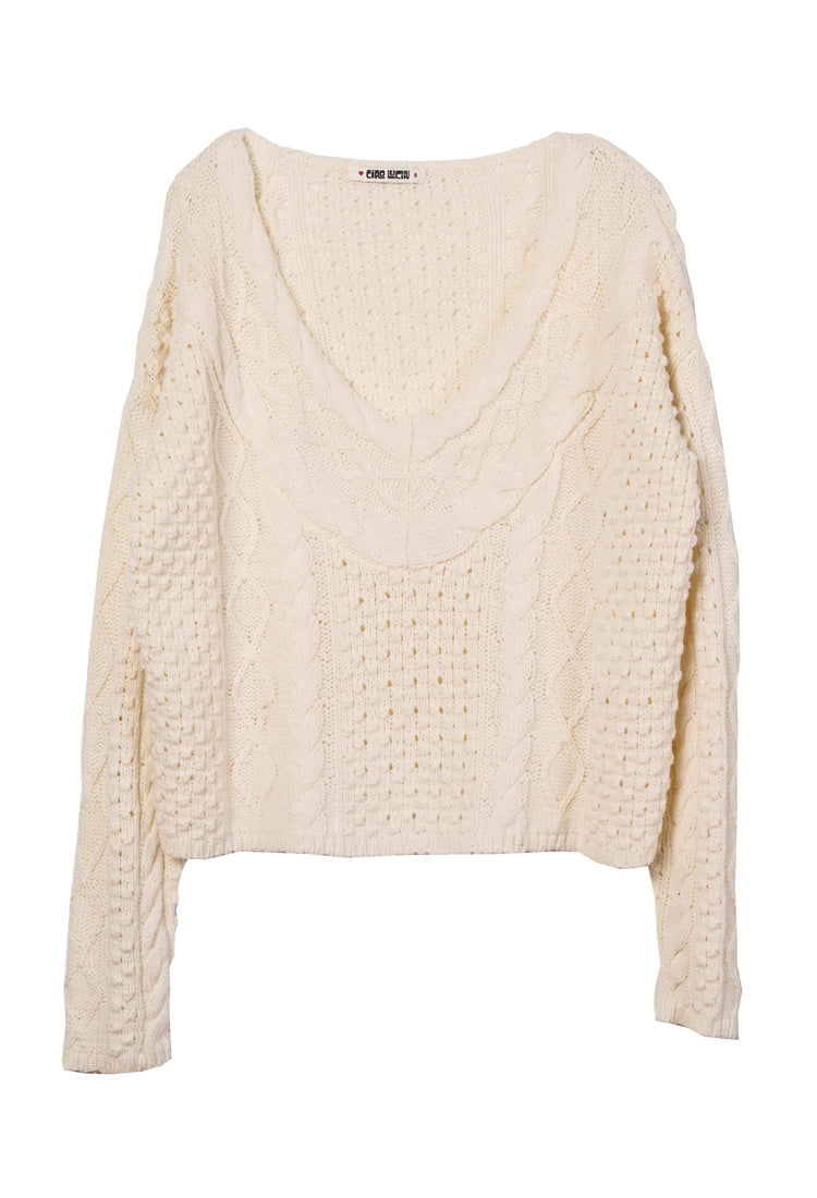 Chrissie Ivory Cable Knit Sweater – Ciao Lucia
