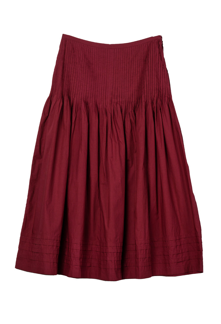 Rosa Skirt Bordeaux Cotton Poplin – Ciao Lucia