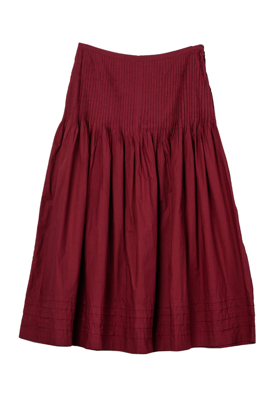Rosa Skirt Bordeaux Cotton Poplin