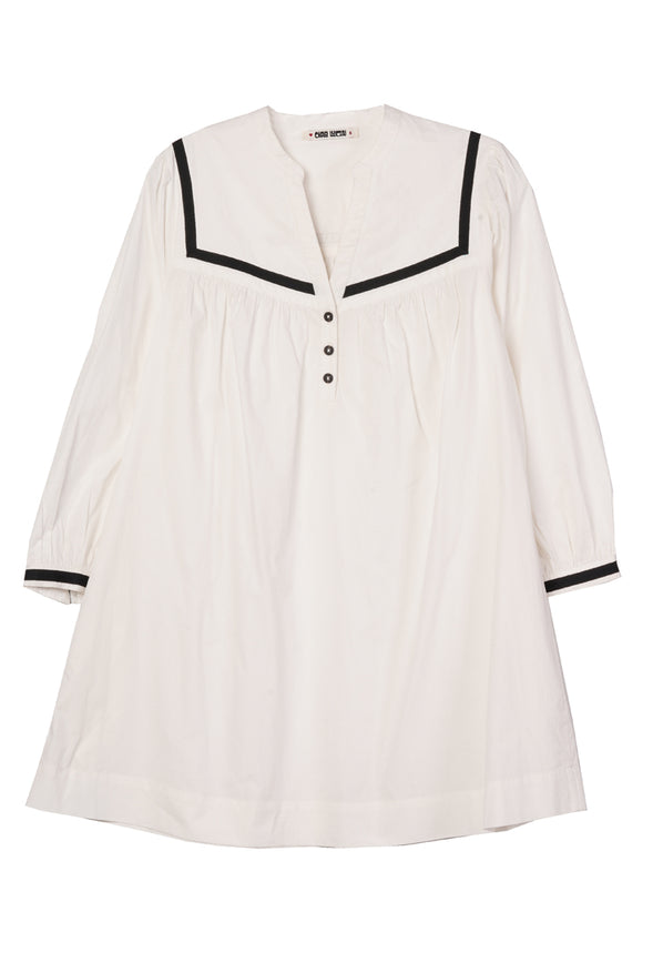 Helena Dress White Cotton Poplin