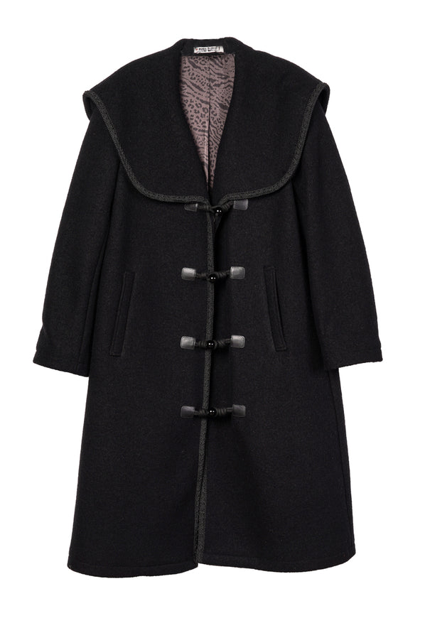 Malla Black Wool Coat