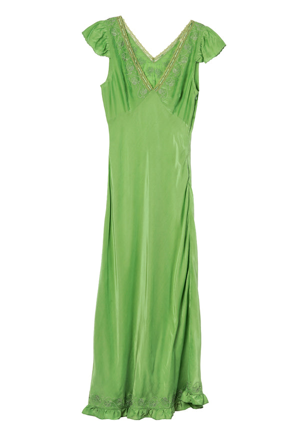 Isol Dress Jade Floral Embroidery