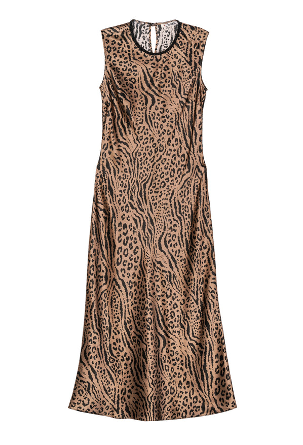 Lukka Leopard Printed Silk Charmeuse Dress
