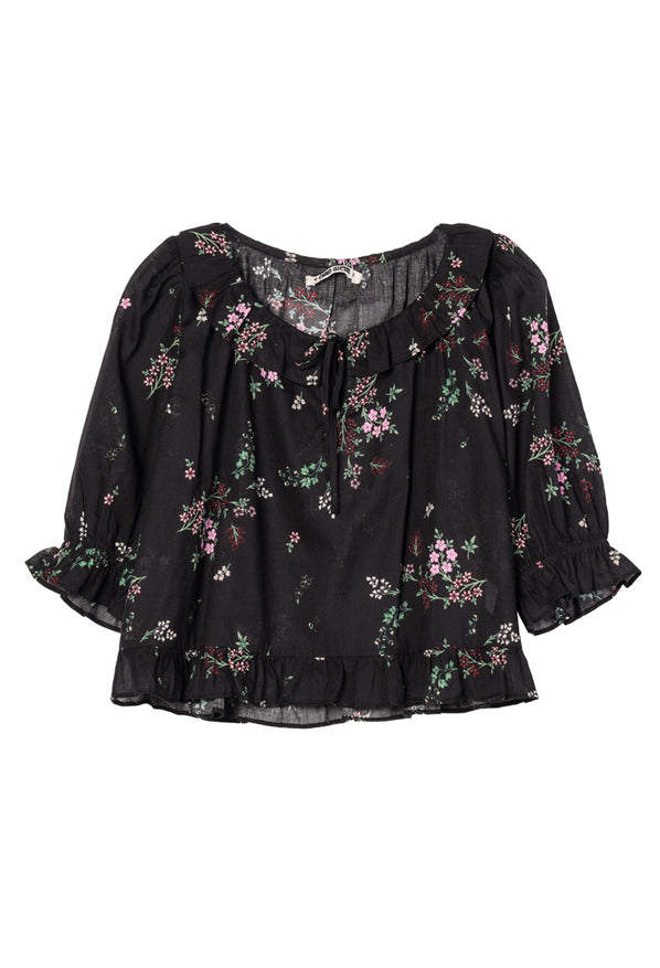 Thora Top Wildflower Print Cotton Voile