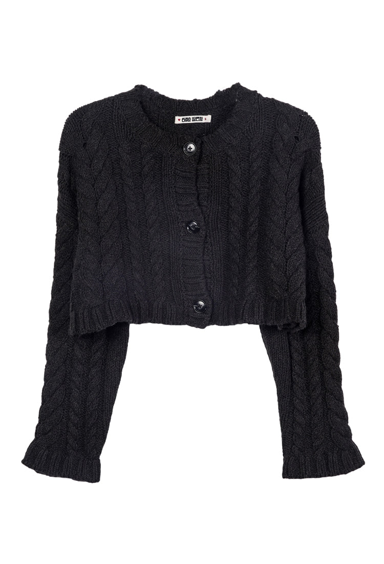 Berta Gray Cotton Cardigan