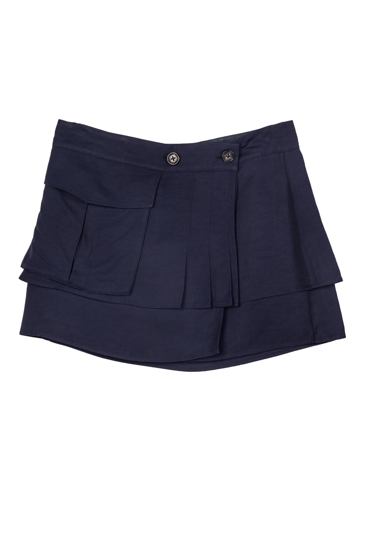 Oskar Navy Twill Mini Skirt