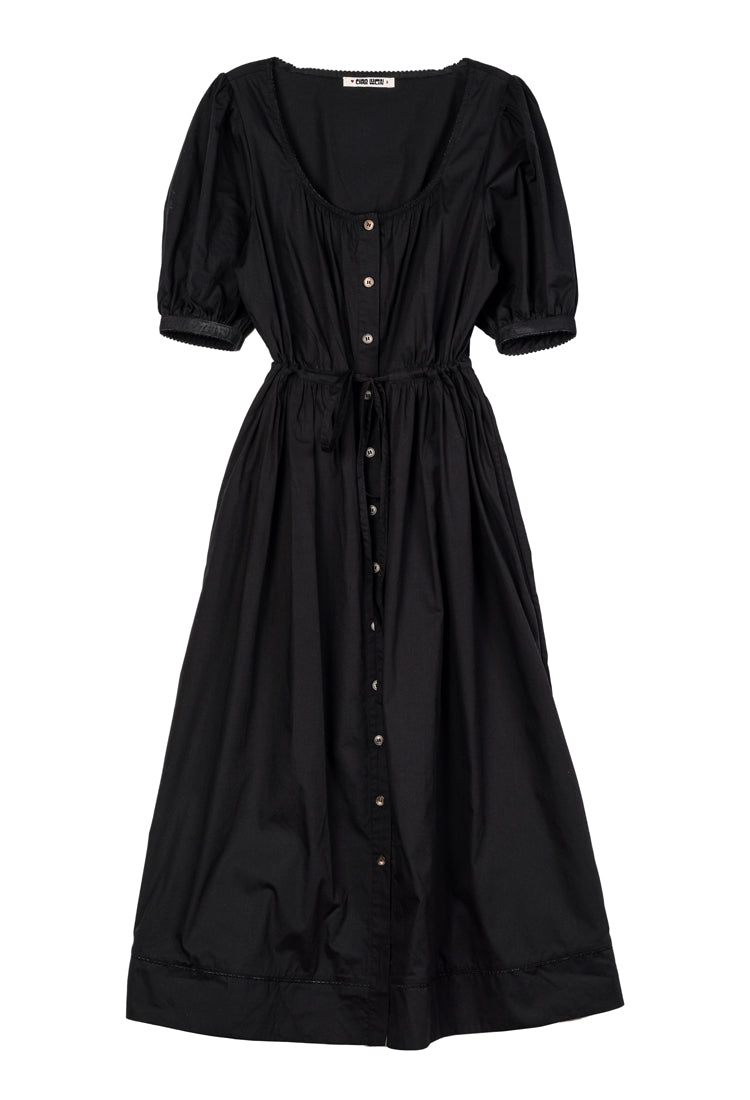 Albertine Black Cotton Dress