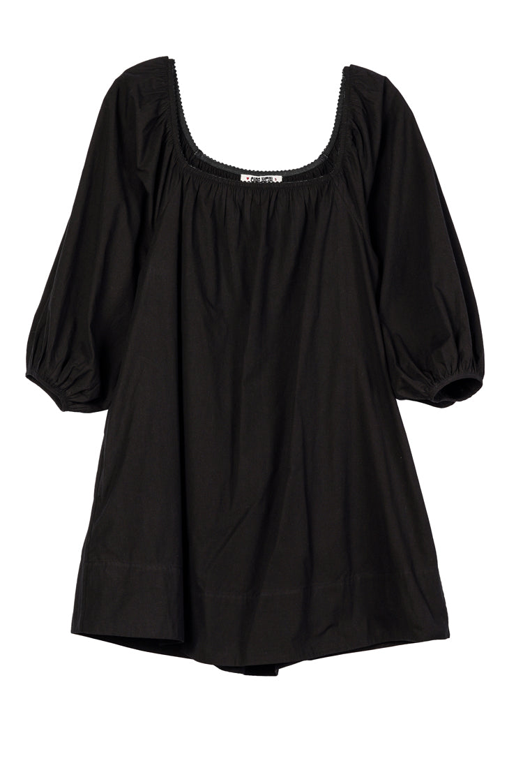 Dali Black Cotton Mini Dress