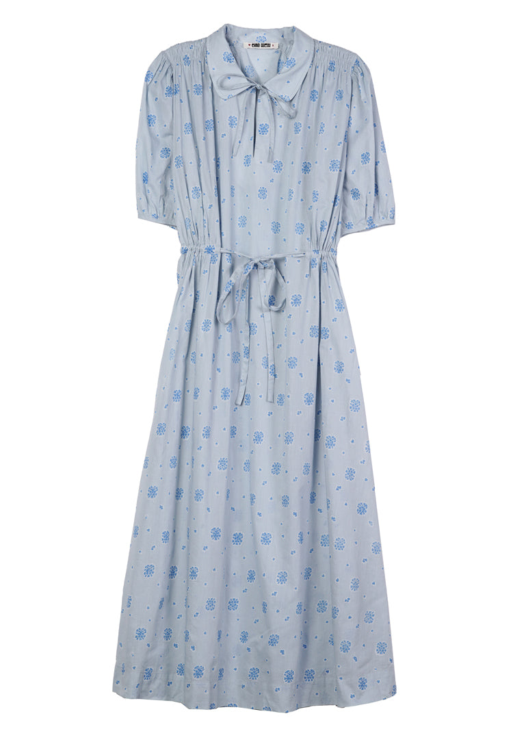 Clotilde Blue Cotton Midi Dress