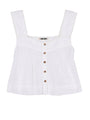 Izabel White Cotton Sleeveless Top