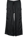 Marceau Black Satin Cargo Pant