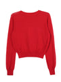 Red knit pullover sweater on a white background