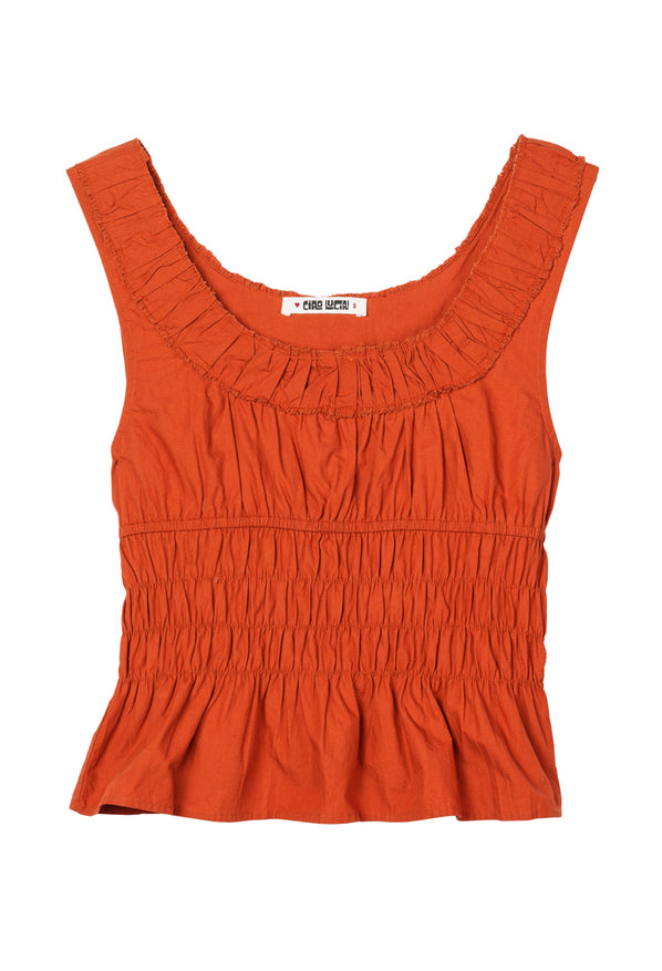 Louisa Terracotta Cotton Top