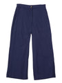 Navy blue wide-leg pants on a white background