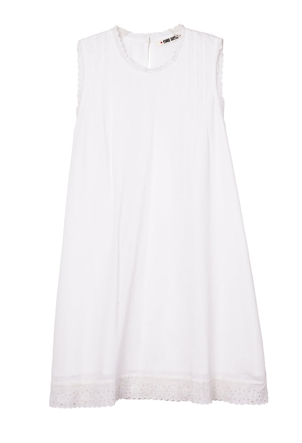 Ebba White Embroidered Cotton Dress