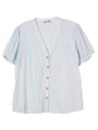 Izaro Baby Blue Embroidered Cotton Top