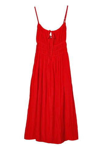 Gabriela Chili Silky Satin Dress