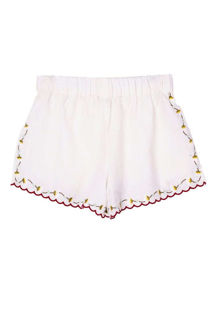 Joska White Embroidered Linen Short – Ciao Lucia