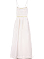 Austine White Embroidered Linen Dress
