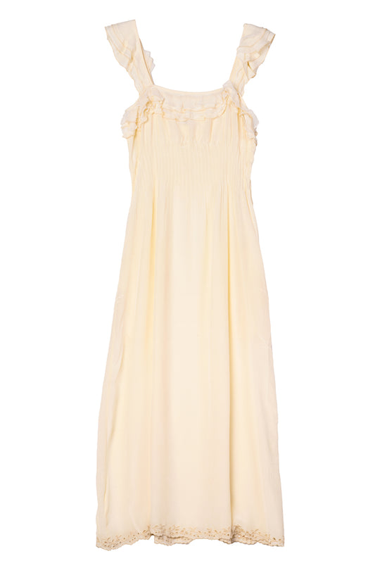 Amalie Cream Silk Dress