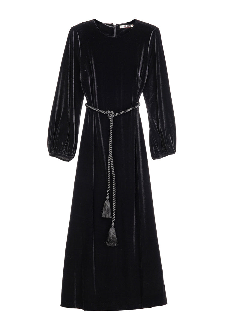 Magdalena Dress Black Velvet