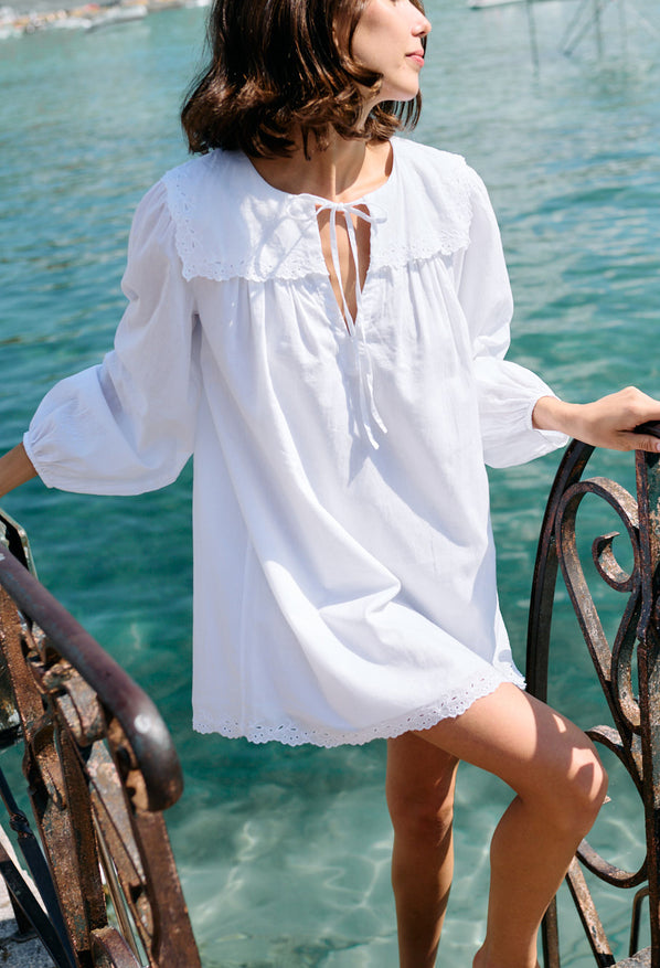 Jonita White Cotton Voile Dress