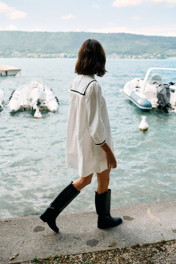 Helena Dress White Cotton Poplin