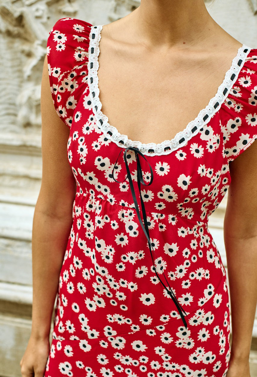 Peony print dress sale