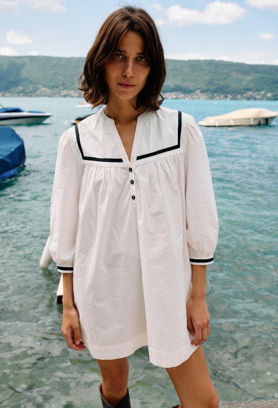 Helena Dress White Cotton Poplin