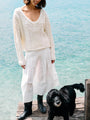 Chrissie Ivory Cable Knit Sweater
