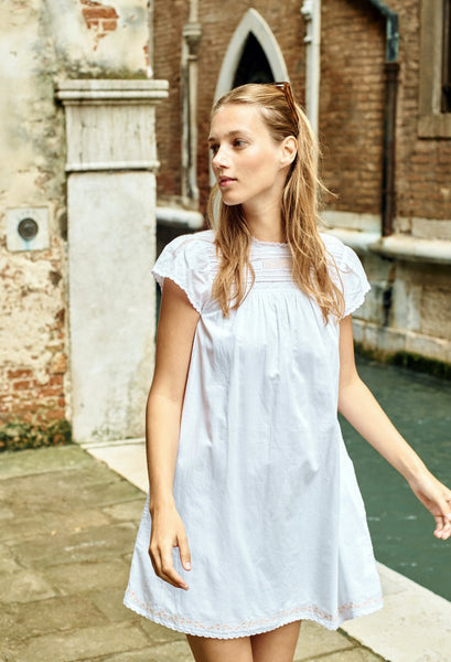 Joelle Cap Sleeved Cotton Mini Dress – Ciao Lucia