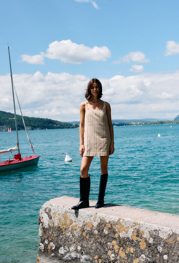 Prima Dress Dune Yarn-Dyed Cotton