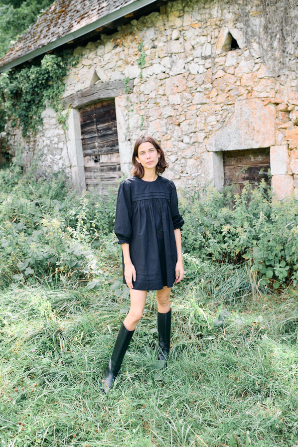 Jolin Black Cotton Dress