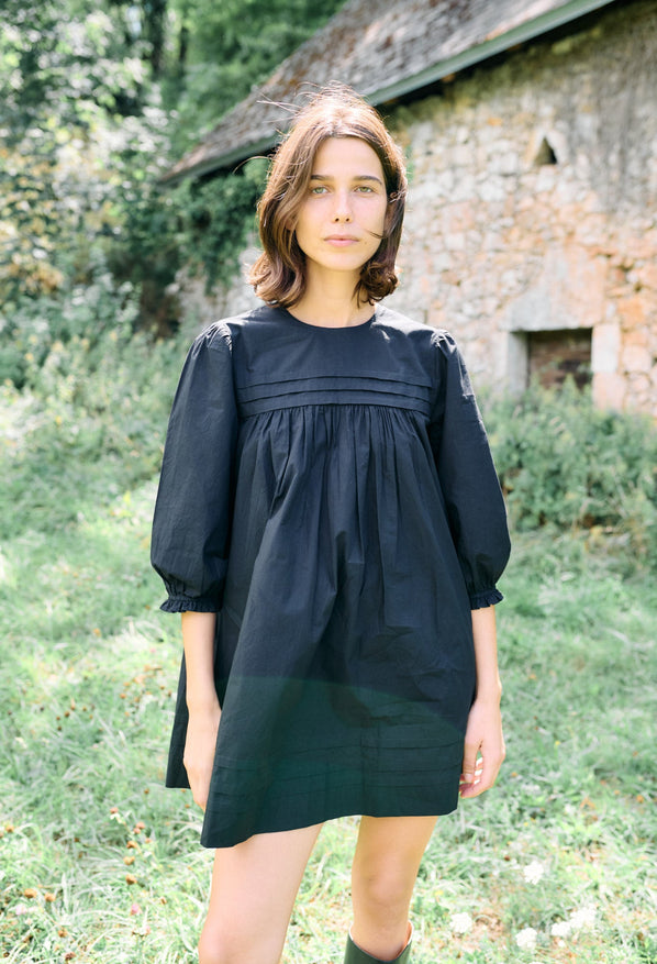 Jolin Black Cotton Dress