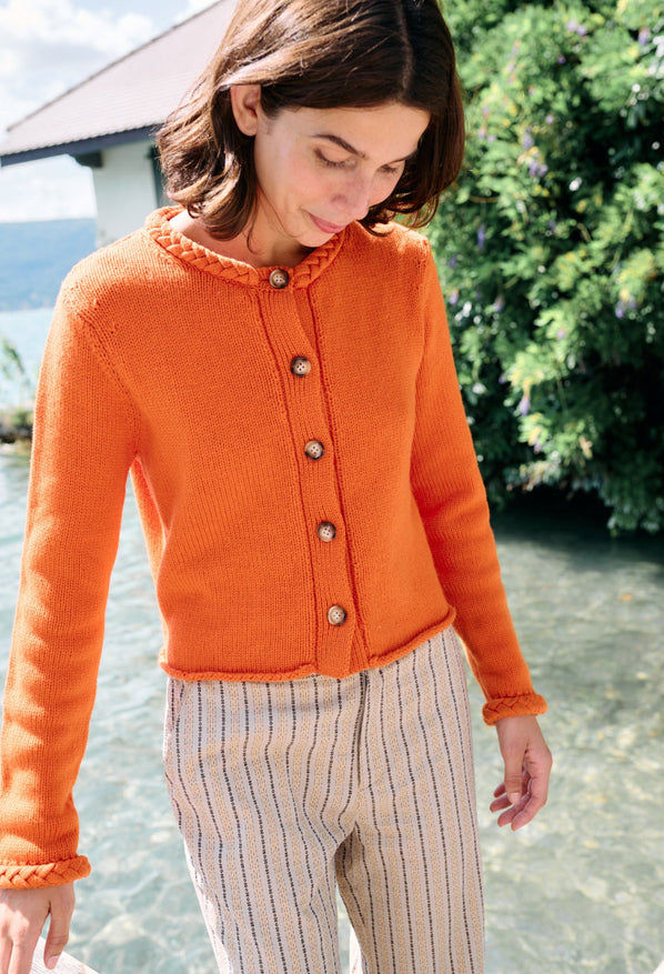 Doris Persimmon Wool Cardigan