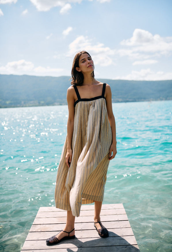 Eldrid Dress Dune Yarn-Dyed Cotton – Ciao Lucia