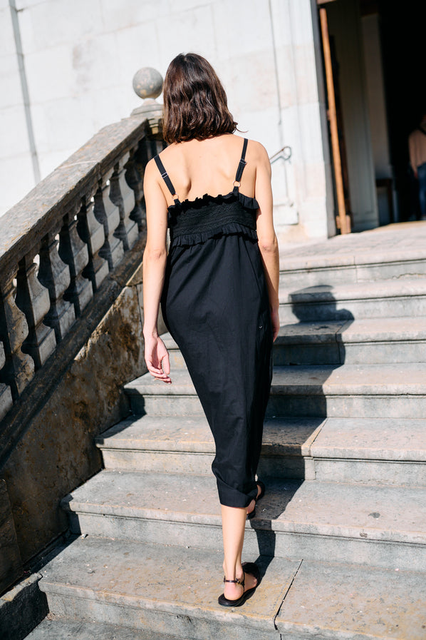 Dalla Dress Black Cotton Voile