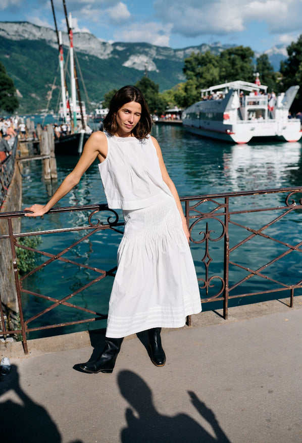 Lexi Top White Cotton Poplin