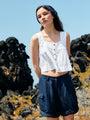 Izabel White Cotton Sleeveless Top
